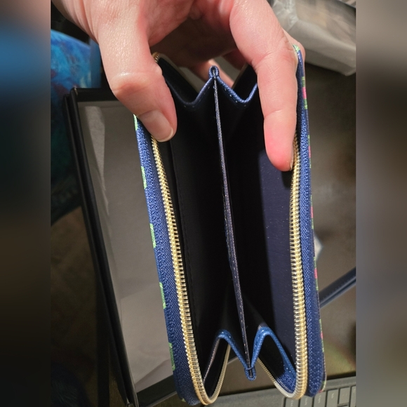 Dabney Lee Avocado Zip Wallet, Navy and Green - Picture 2 of 2